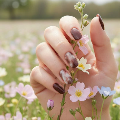 Shades of Brown Nail Gel Strips - Secret Teddy