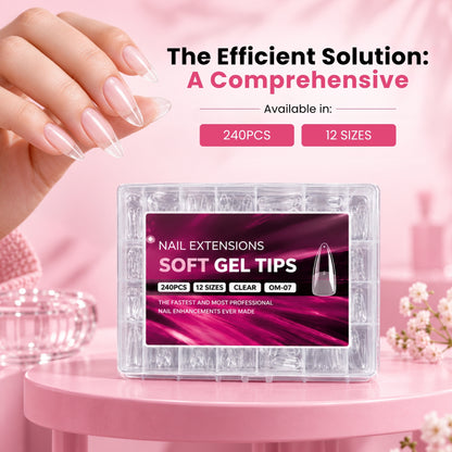 Clear Nail Extensions - 240 Nails Set - Secret Teddy