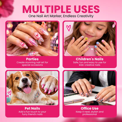 Nails Art Pen (Dual Tip - 12 Pens) - Secret Teddy