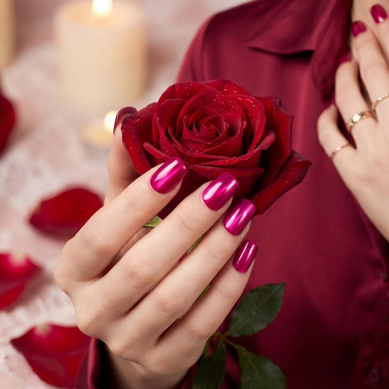 Rose Pink - Cat Eye Nails - Secret Teddy