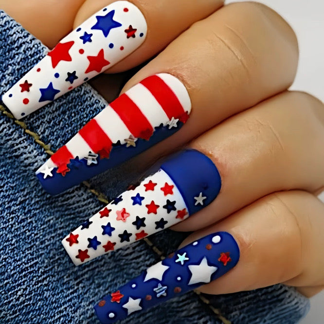 4th of July Nails | Independence Day Nails - Secret Teddy