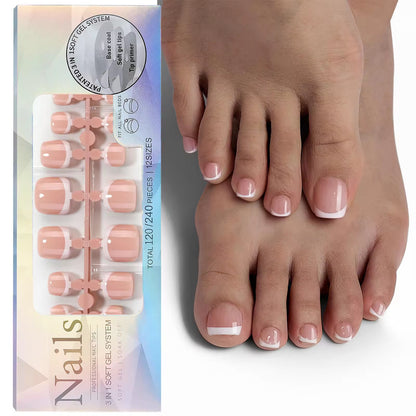 Peach French Toenails (120 pieces)