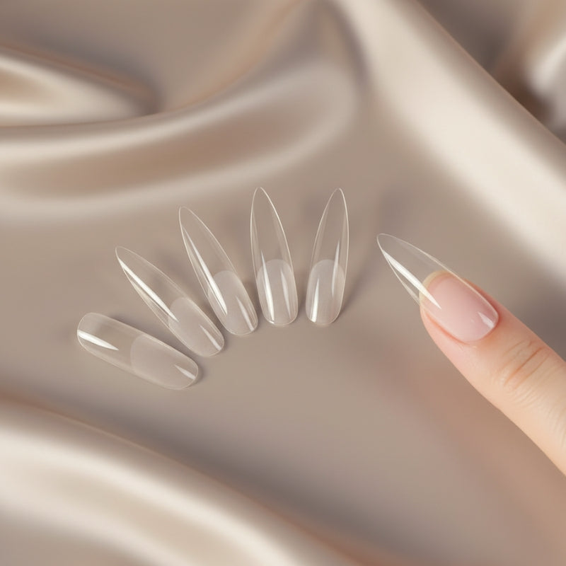 Clear Nail Extensions - 240 Nails Set - Stiletto - Secret Teddy