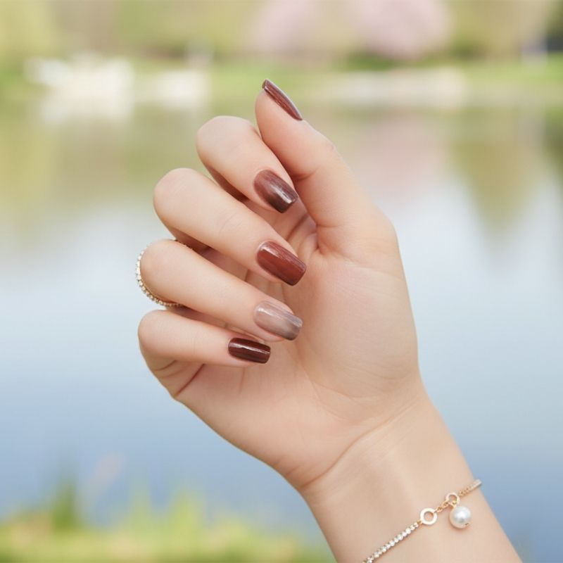 Shades of Brown Nail Gel Strips - Secret Teddy