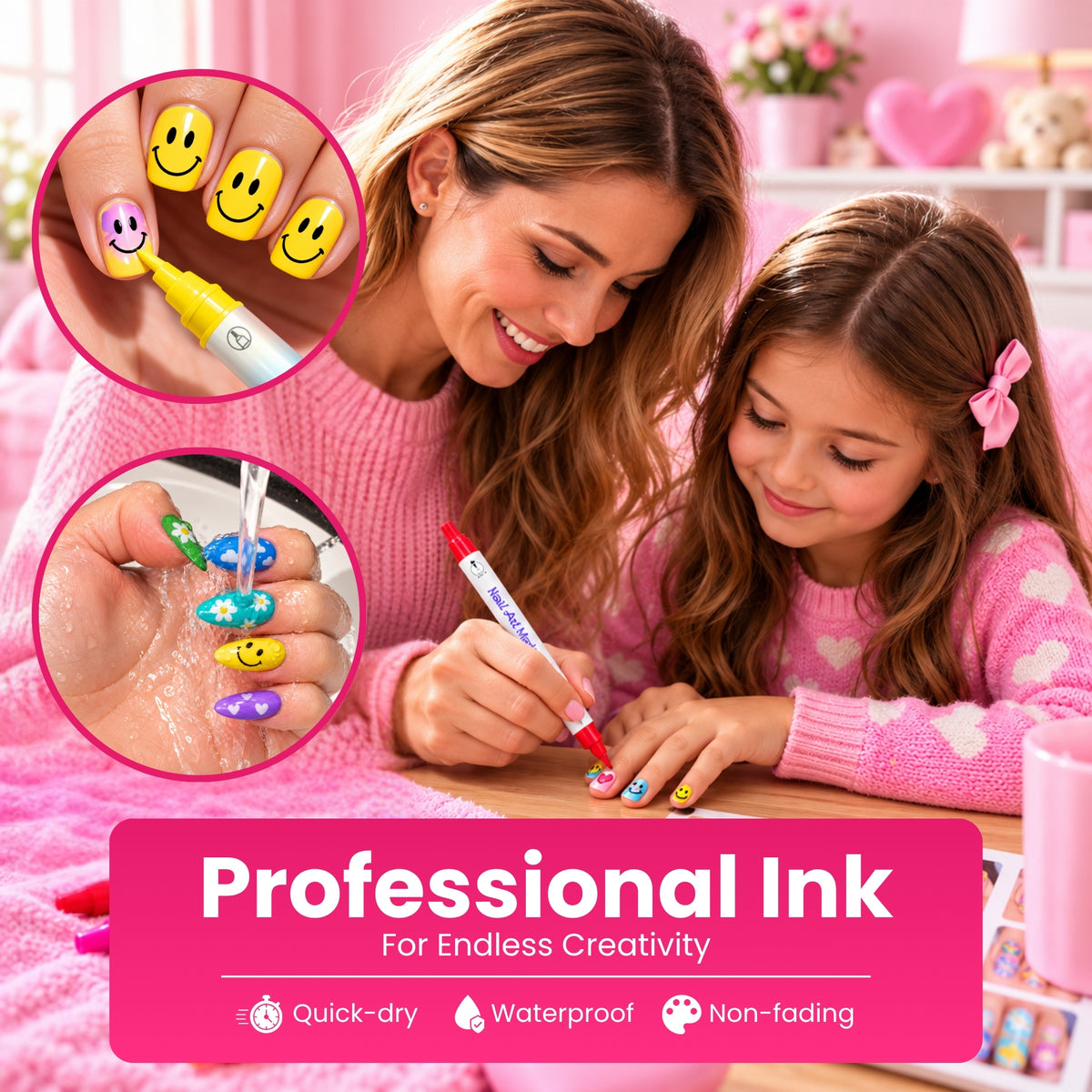 Nails Art Pen (Dual Tip - 12 Pens) - Secret Teddy