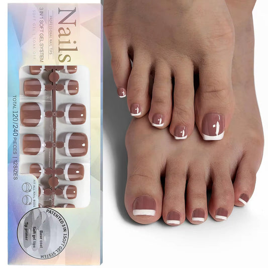 Cocoa Rose French Toenails(120 pieces)