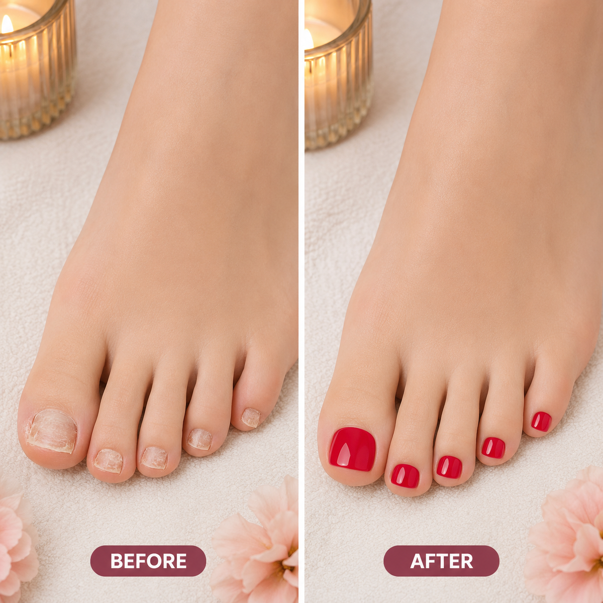 Secret Nails before and after nail transformation