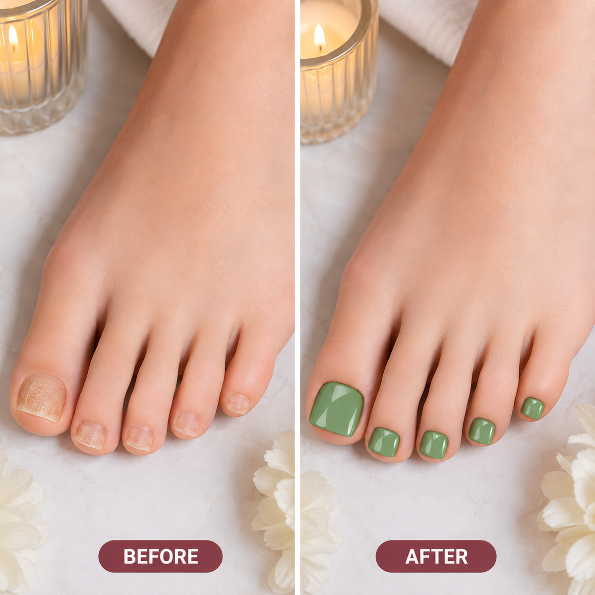 Secret Nails before and after nail transformation