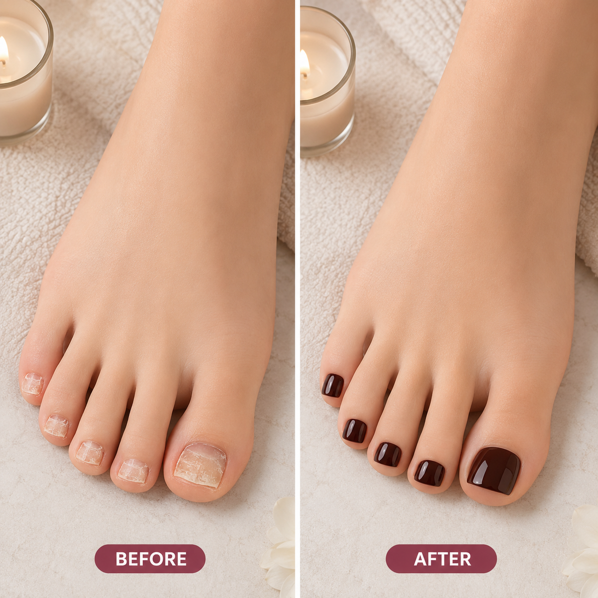 Secret Nails before and after nail transformation