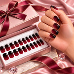 Adesivi per unghie in gel sfumato bordeaux — non serve la lampada UV