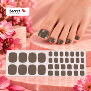 Charcoal Gray Toe Nails Gel Strips - No UV Lamp Needed