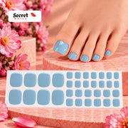 Cloud Blue Toe Nails Gel Strips - No UV Lamp Needed