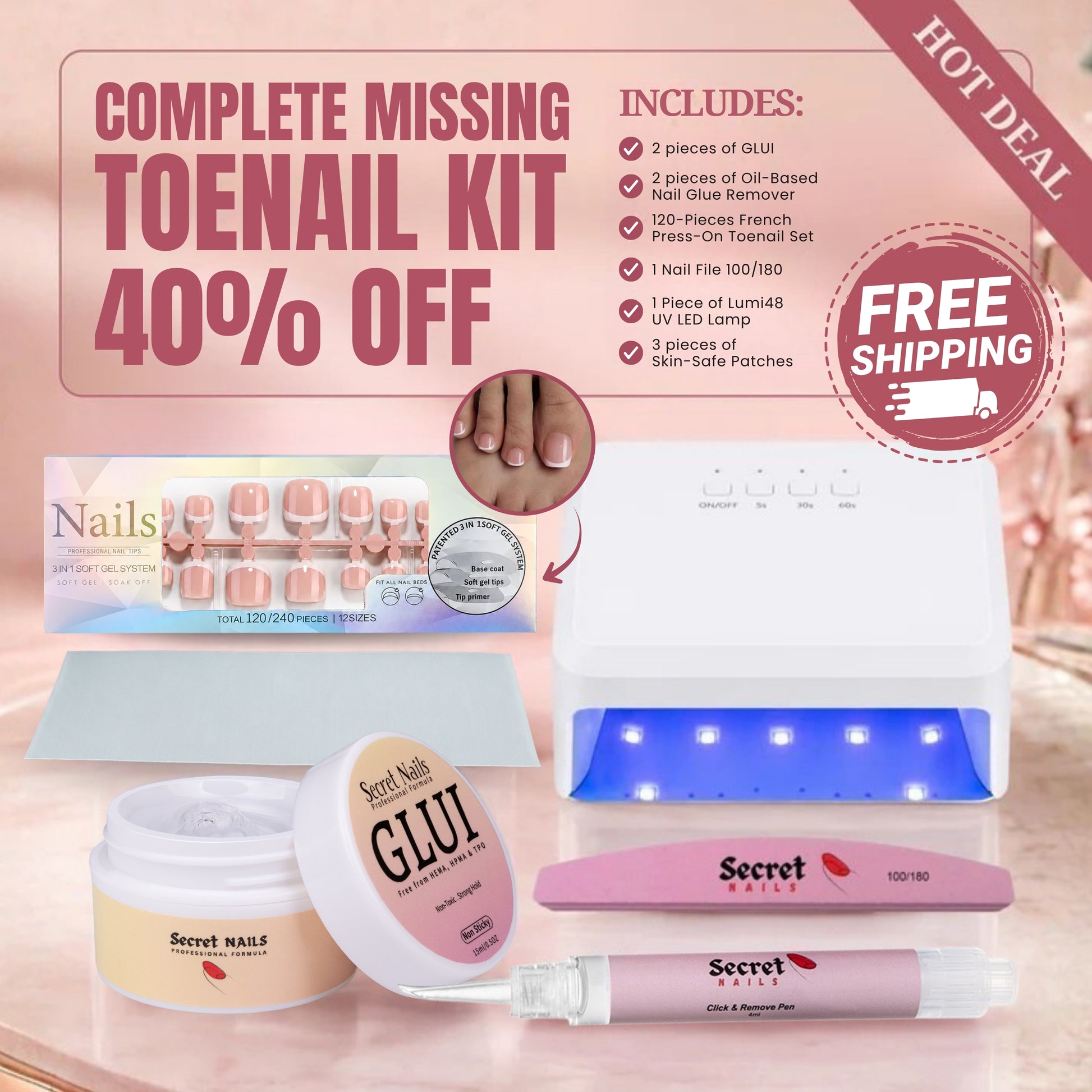 GLUI For Missing & Damaged Toenails - Secret Teddy