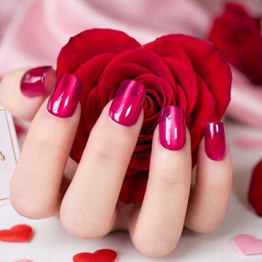 Rose Pink - Cat Eye Nails - Secret Teddy