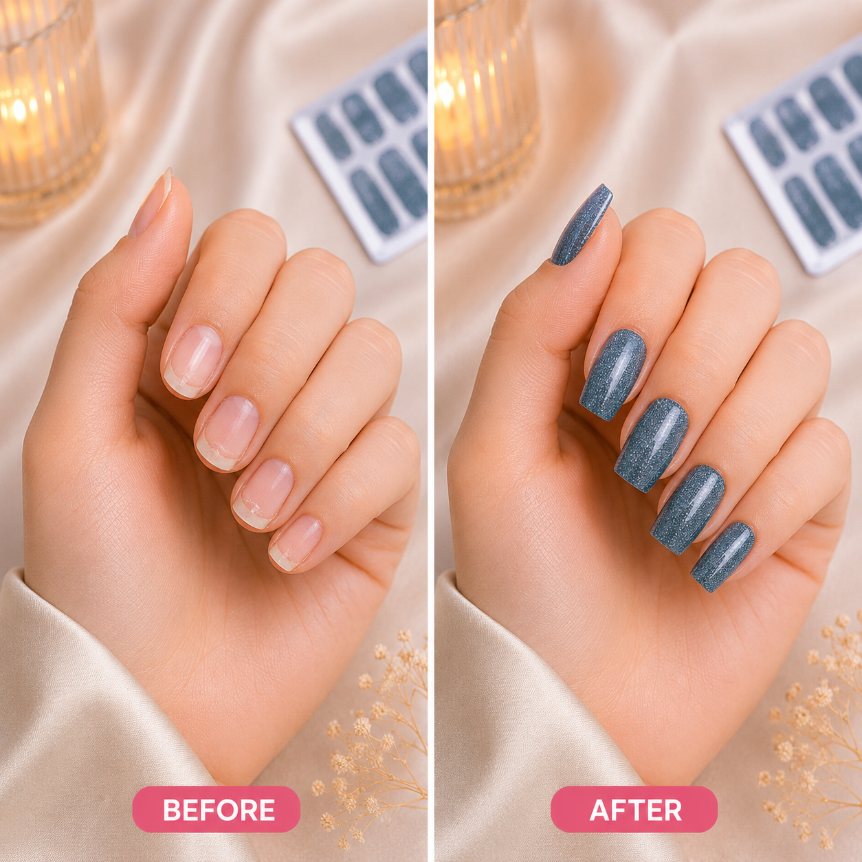 Secret Nails before and after nail transformation