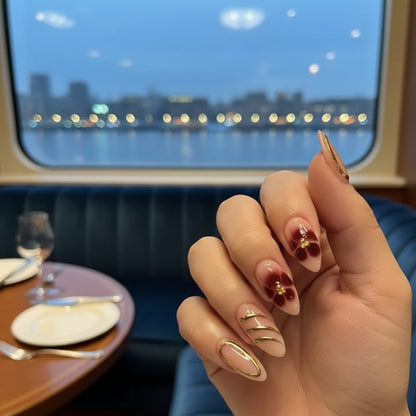Opulent Flora - 24 Nails Set - Secret Teddy