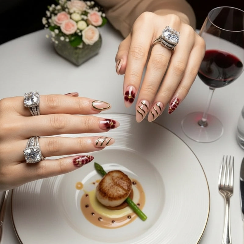 Opulent Flora - 24 Nails Set - Secret Teddy