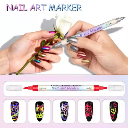 Nails Art Pen (Dual Tip - 12 Pens) - Secret Teddy