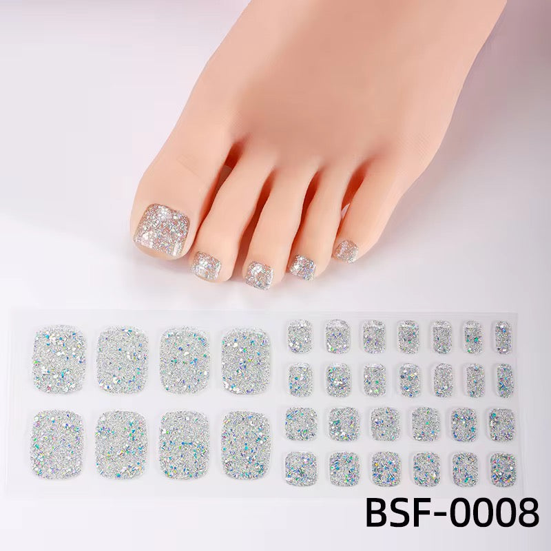 Diamond Dust Toe Nails Gel Strips - No UV Lamp Needed - Secret Teddy