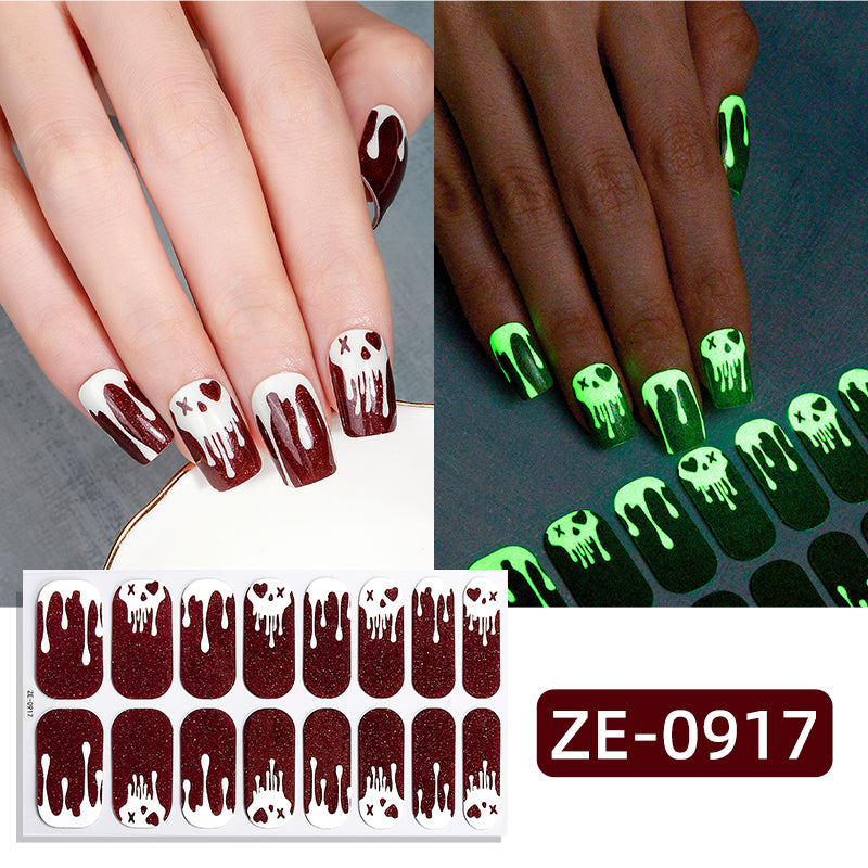 Haunted Drips-Gel Nail Stickers — No UV Lamp Needed