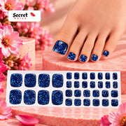 Midnight Sapphire Toe Nails Gel Strips - No UV Lamp Needed