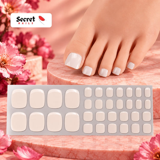Bandes de gel pour ongles de pieds blanc laiteux - sans lampe UV