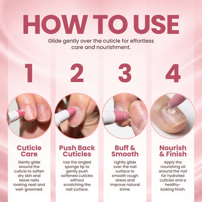 4-in-1 Cuticle Care Pen | Exfoliate • Nourish • Push • Shine - Secret Teddy