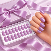 Autocollants pour ongles en gel pailleté violet — lampe UV non requise