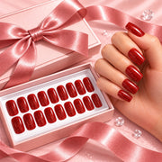 Autocollants pour ongles en gel pailleté rouge — lampe UV non requise