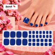 Royal Sapphire Blue Toe Nails Gel Strips - No UV Lamp Needed