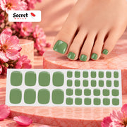 Sage Green Toe Nails Gel Strips - No UV Lamp Needed