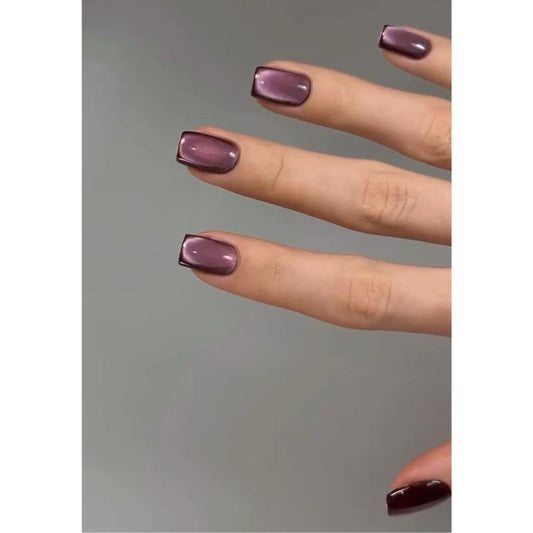Handmade Reusable Cat Eye Nails - Velvet Glaze - Secret Teddy
