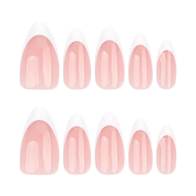 Press-On French Almond Nails – 30 Pieces for Salon-Quality Nails - Secret Teddy