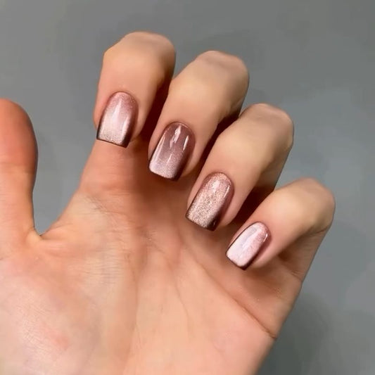 Handmade Reusable Cat Eye Nails - Brown - Secret Teddy