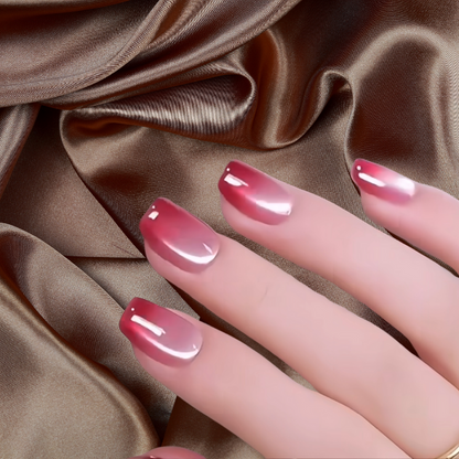 Handmade Reusable Cat Eye Nails - Grayish Pink - Secret Teddy