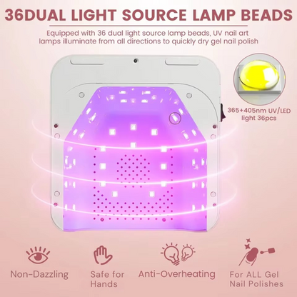 CureBeam Pro – 108W Cordless UV Nail Lamp for Opaque Nails, Gel Polish & Solid Gel Adhesive - Secret Teddy