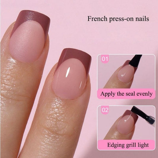 Faux ongles carrés French – Mélange de 5 couleurs | Boîte de 150 pièces