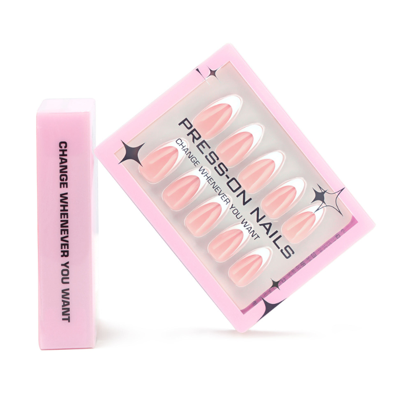 Press-On French Almond Nails – 30 Pieces for Salon-Quality Nails - Secret Teddy