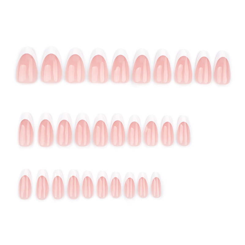 Press-On French Almond Nails – 30 Pieces for Salon-Quality Nails - Secret Teddy