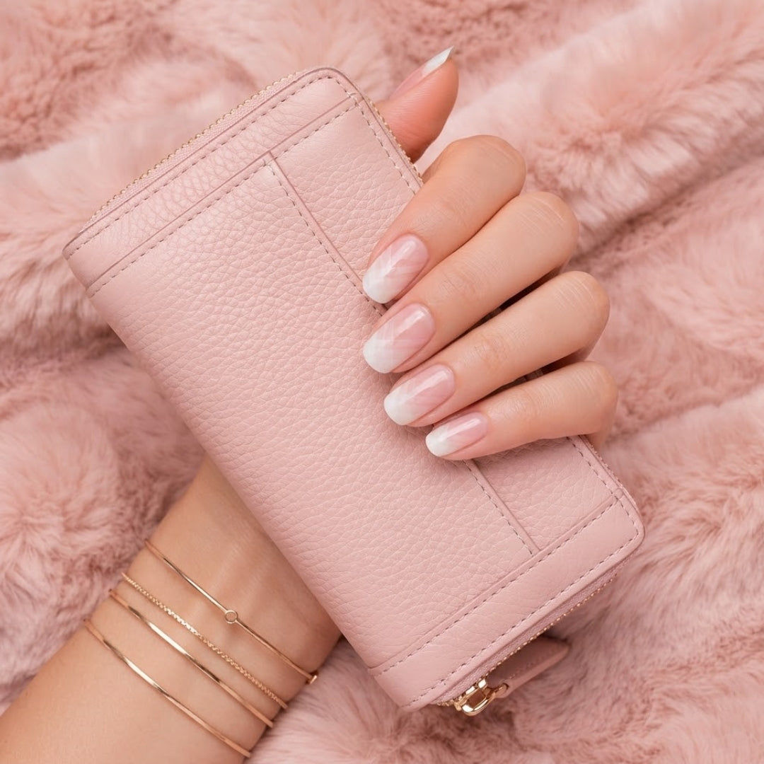 Milky Blush-Gel Nail Stickers | No UV Lamp Needed - Secret Teddy