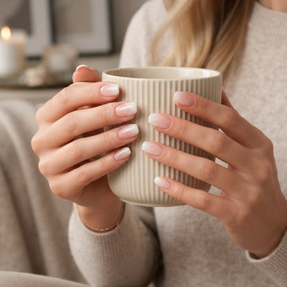 Milky Blush-Gel Nail Stickers | No UV Lamp Needed - Secret Teddy