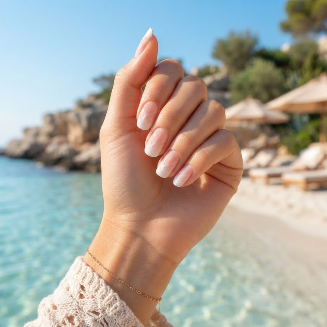 Milky Blush-Gel Nail Stickers | No UV Lamp Needed - Secret Teddy