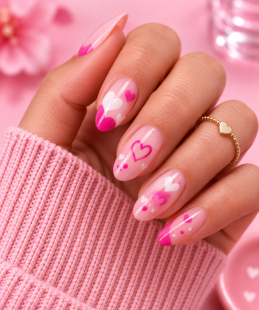 Heart nail art design
