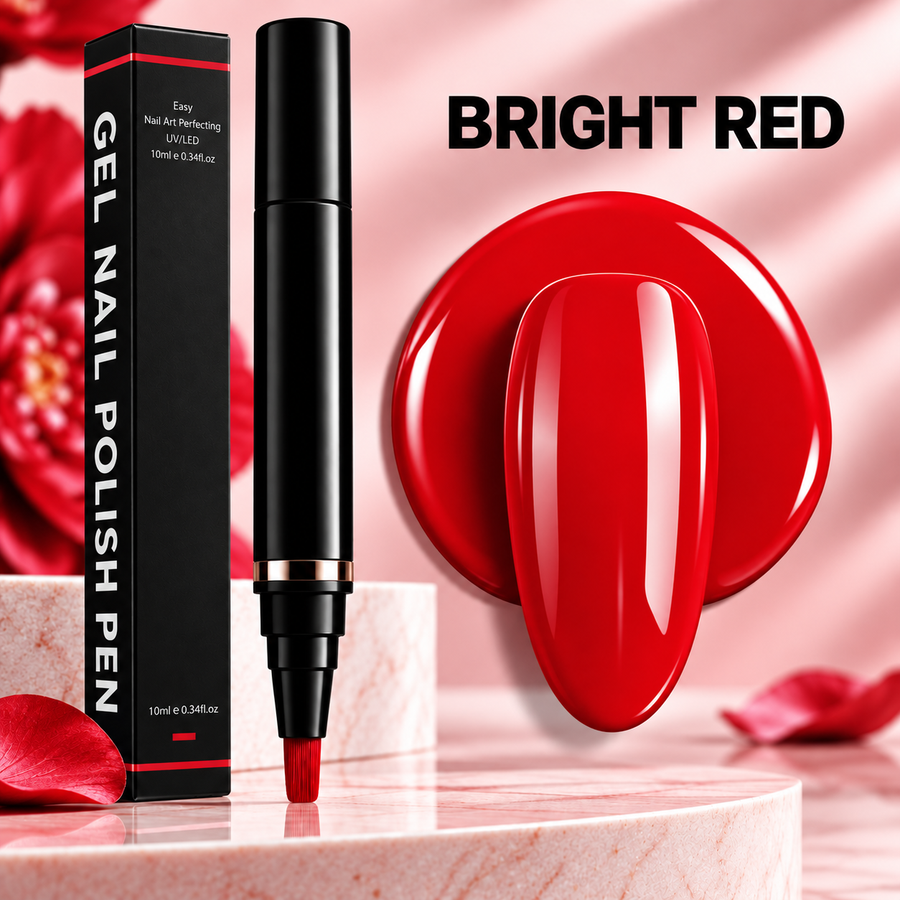 Gel Nail Polish Pen – Bright Red – 076 - Secret Teddy