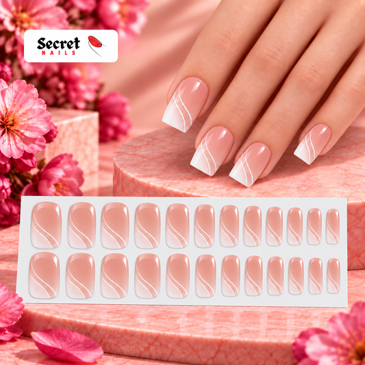 Milky Blush-Gel Nail Stickers | No UV Lamp Needed