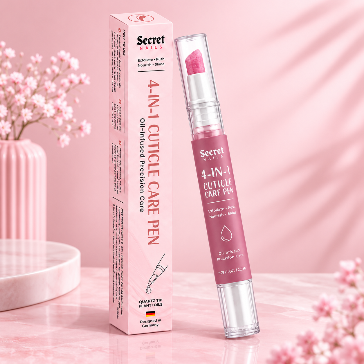 4-in-1 Cuticle Care Pen | Exfoliate • Nourish • Push • Shine - Secret Teddy