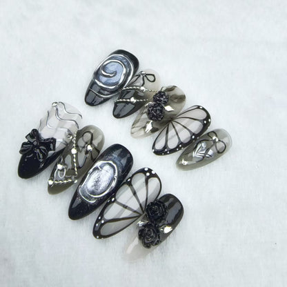 Handmade Reusable Nails - Midnight Enchant - Secret Teddy