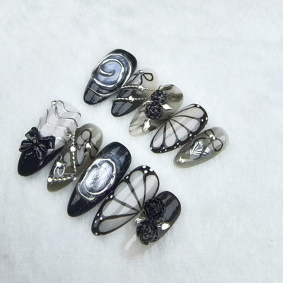 Handmade Reusable Nails - Midnight Enchant - Secret Teddy