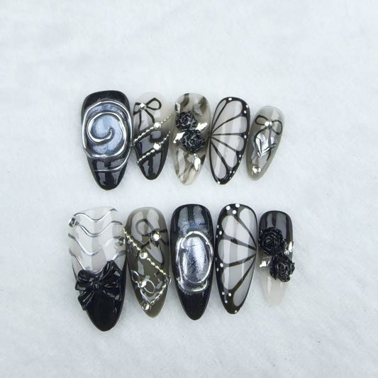 Handmade Reusable Nails - Midnight Enchant - Secret Teddy