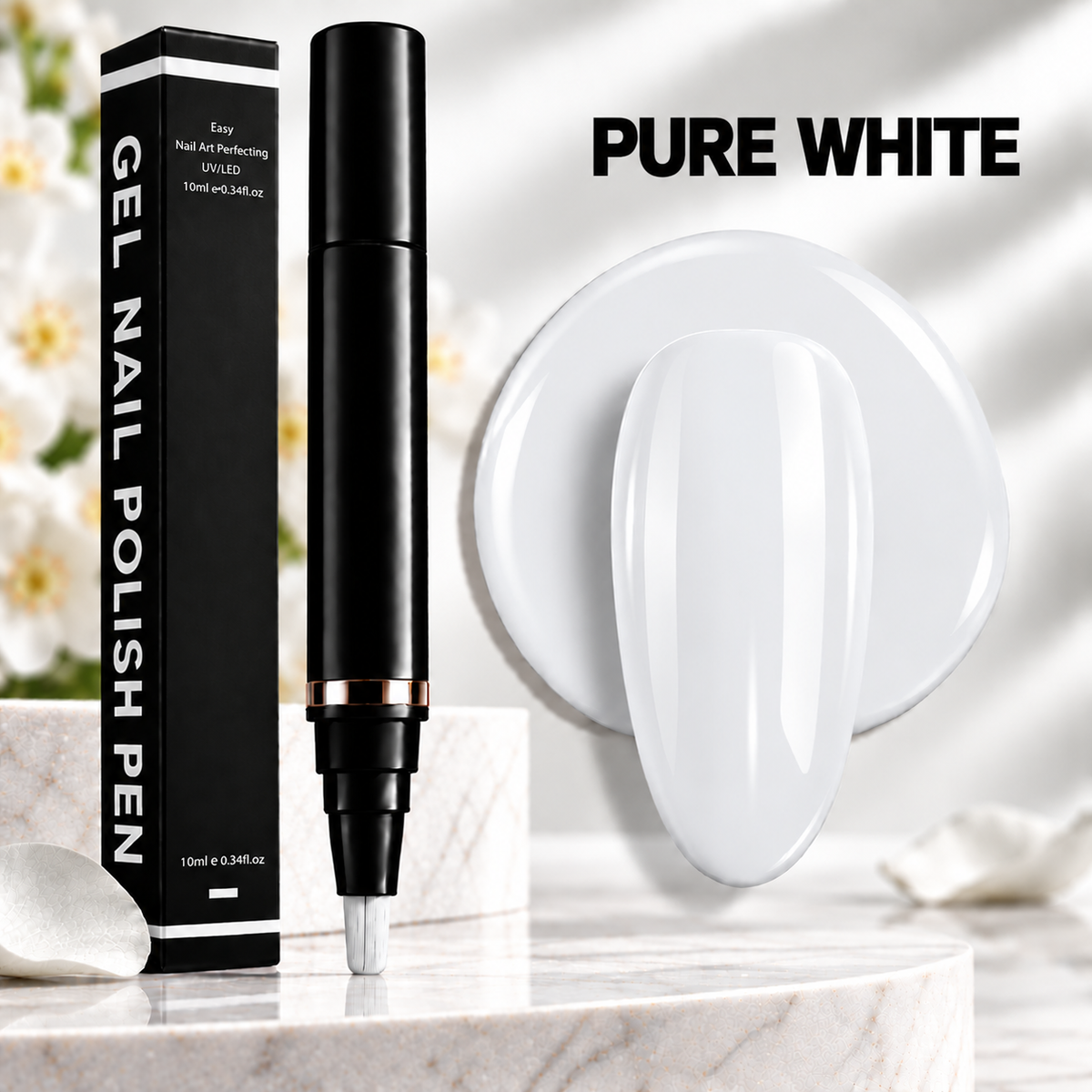 Gel Nail Polish Pen – Pure White – 085 - Secret Teddy